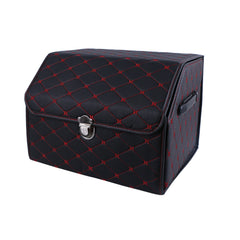 Collapsible Car Trunk Storage Box High Capacity Organizer In The Car PU Leather Trunk Tool Box Auto Accessories Storage Bag