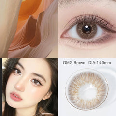 YICKYUE  OMG & Supersize Color Contact Lenses 14.0/14.5mm 6 Months Brown Lenses Gray Pupils  Black Lenses