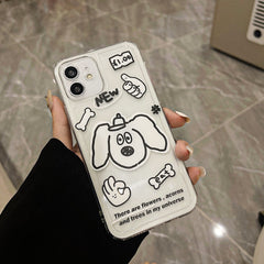 Cartoon dog bone clear cover for iphone 7 8 plus 13promax 12 mini 11 pro max 8 7 plus x xr xsmax soft silicone cute phone case