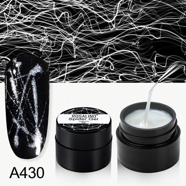 Yickyue Spider Line Nail Polish Gel Spider UV Paint Gel Hybrid Varnishes Luminous Web Stickers Soak Off Top Coat For Manicure