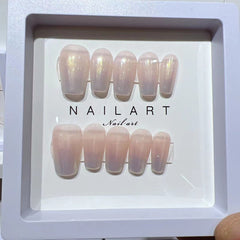 Pearlescent Shell Handmade Press On Nails