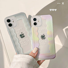 Colorful Wave pattern rainbow cute phone case for iphone 7 8 xs max x xr 12 mini 11 pro max lovely cover women gril funda shell