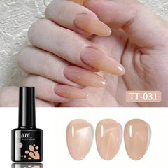 YICKYUE  -  1PC 8ML Jelly Natural Gel Nail Translucent Rose Purple Nude Pink Gel Nail UV/LED Soak Off Gel Polish for DIY Holiday Gift