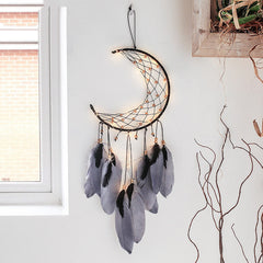 Moon Dream Catcher For Home Decor Boho Wall Hanging Dream Catcher with Lights Room Decoration Wedding Birthday Christmas Gift
