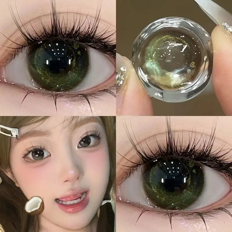YICKYUE    2pcs/pair Colored Contact Lenses for Eyes Gray Pupils Lens Fashion Blue Eye Contacts Green Lenses Brown Lenses Yearly