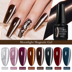 YICKYUE  -  7ml Sparkly Cat Magnetic Nail Gel Polish Semi Permanent UV LED Paintning Gel For Nails Salon UV/LED Need Varnishes