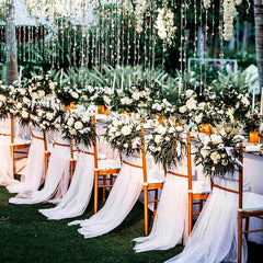 10m 48/72cm Wedding Decoration Crystal Tulle Roll Organza Fabric For DIY Wedding Arch Chair Backdrop Birthday Party Decoration