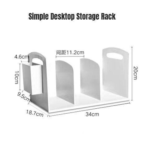 Multifunctional Desktop Bookend with Pen Box Home Office Stationery Organizer Shelf File Magazine Holder Book Stand Storage Rack