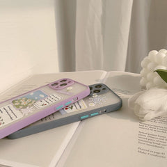Cartoon rabbit painting ins flower phone case silicone cover for iphone xr x xs max 8 7 plus 11 12 mini pro max capa conque