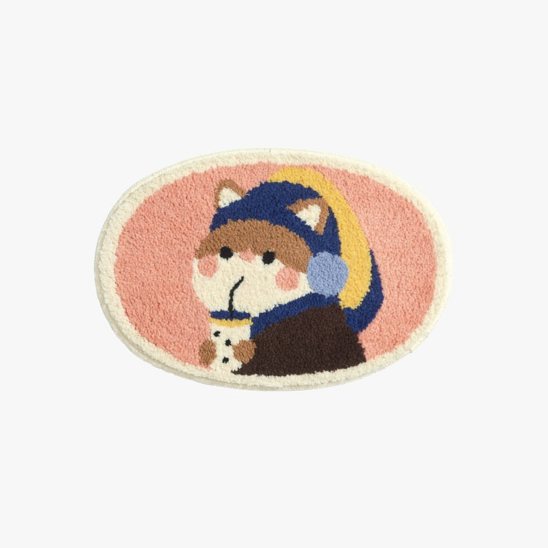 Bath Carpets Oval Cartoon Rug Kitchen Bathroom Water Absorption Carpet Cartoon Soft Rug Anit-Slip Floor Mats Nordic Home Decor