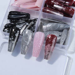 YICKYUE  -  96pcs extra long ballet nails, press nails, nail patches, fake nails, Y2K nails, nail kits, removable, reusable, acrylic nails