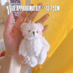 W&G Cute Blush Bear Pendant Female Ins Tide Japanese Kawaii Plush Doll Bag Ornaments Creative School Bag Key Decoration