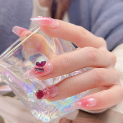 Camellia Butterfly Handmade Press On Nails