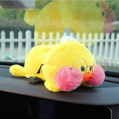 1pc 30cm Lovely Lalafanfan Cafe Duck Plush Car Drawer Dolls Korean Cute Netred Wearing Duck Paper Towel Pumping Stuffed Toys