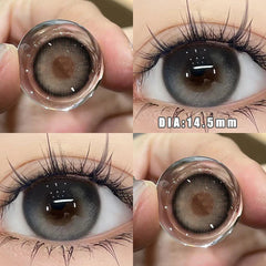 YICKYUE  -  2pcs/pair New Color Contact Lenses  for Eyes 1 Pair Fashion Black Eye Color Lenses With Diopters 0 to -8.00 Yearly