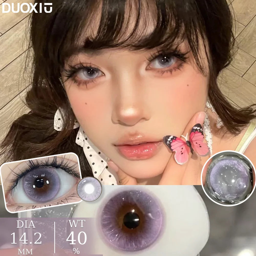 YICKYUE  -  1 Pair Color Contact Lenses Korea Fashion Blue Lenses for Eyes Diopters Myopia Contact Soft Lenses Yearly Fast Shipping