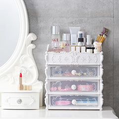 YICKYUE Cosmetic Storage Box Desktop Drawer Dresser Skin Care Product Rack Transparent Multi-layer Large-capacity Cosmetic Box