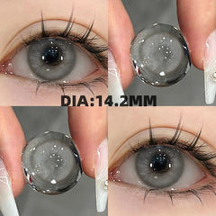 YICKYUE  -  Color contact lenses with grade 14.5MM Blue pink 1 year use contacts for women students cosplay  cosmetics contact lenses WT:40%