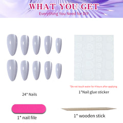 YICKYUE  -  24pcs Removable Cat Eye Almond Nails, Press On Nails, Y2K Nails. press nail full cover nail, fake nail, by woman & girl y2k