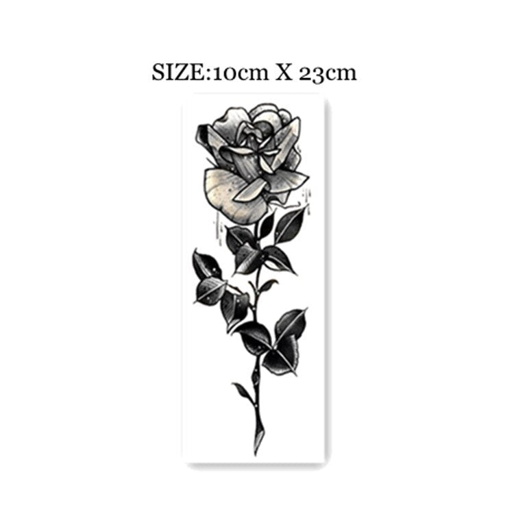 Waterproof Temporary Tattoo Sticker Sexy Black Rose Design Body Art Fake Tattoo Flash Tattoo Arm Female Male