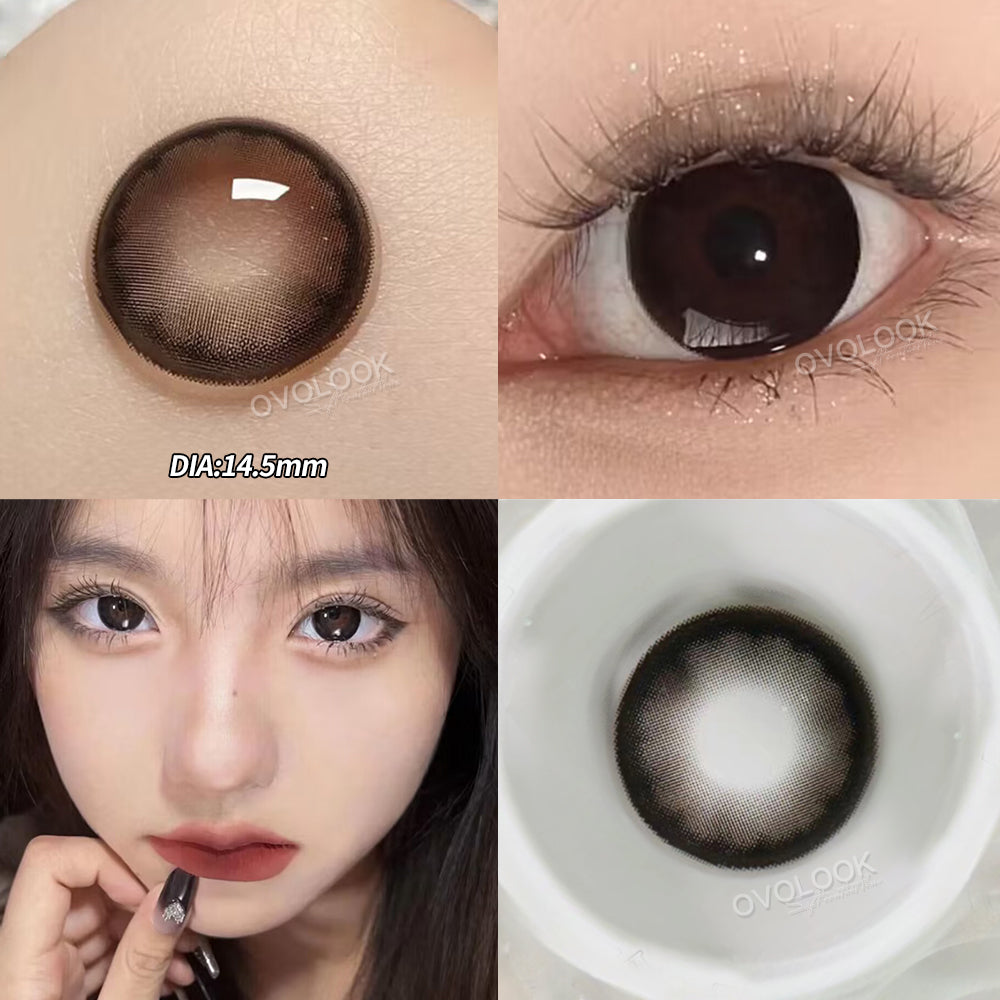 YICKYUE  -  2PCS Beauty Brown Color Contact Lenses for Eyes Myopia Eye Color Lenses with Diopters Natural Pupils Mystical Blue Lens
