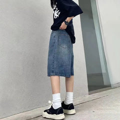 Hearujoy  Mens Y2k Casual Streetwear Denim Shorts with Belt 2024 Spring Summer New Genderless Sports Simple Solid Color Loose Jeans Unisex