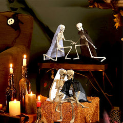 40cm Halloween Horror Luminous Movable Skull Skeleton Halloween Props Poseable Full Life Size Skeleton Prop Halloween Decoration