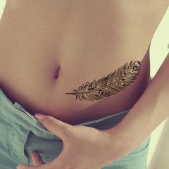 Yickyue Mandala Flower Temporary Tattoo Sticker Arm Chest Leg Water Transfer Tattoos Lion Feather Waterproof Black Body Art Fake Tatoo