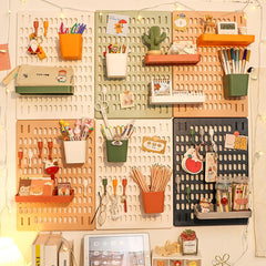 Storage Rack Punch-free Household Hole Board Wall Dormitory Kitchen Bathroom Wall Shelf Wall Hanging Storage Hook Rack Shelves