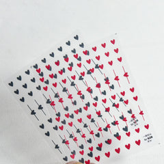 Black Red 3D Love Nail Stickers DIY Line Design Nail Art Decorations Nail Decals Design Adhesive Nail Accessories Manicure Tools
