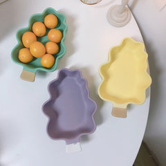 Nordic Cartoon Super Cute Macaron Ceramic Christmas Tree Plate Fruit Plate Girl Heart Salad Children's Snack Decoration Plate