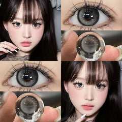 YICKYUE  -  1Pair New Natural Eye Lenses Colored Contact Lenses for Eyes with Degree Myopia Lenses Fashionable Brown Beauty Pupil
