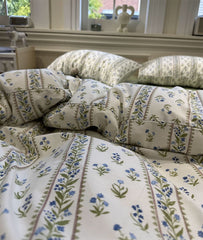 YICKYUE  Romantic pastoral flower bed set,twin full queen king green blue floral cotton home textile bed sheet pillow case quilt cover