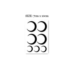 Waterproof Temporary Tattoo Sticker Black Crescent Moon Design Body Art Fake Tattoo Flash Tattoo Shoulder Clavicle Female Male