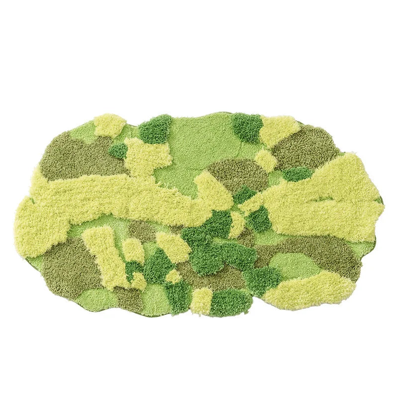 YICKYUE  -  80X140CM Green Moss Tufted Rug Villa Home Entrance/Hallway Doormat Soft Kids Room Carpet Thick Irregular Cloakroom Floor Mat