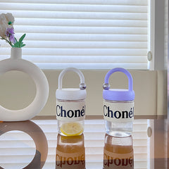 Yickyue Ins Transparent Water Bottle for Girls Good-looking Plastic Water Cup with Lid Portable Juice Coffee Mug for Adult Children