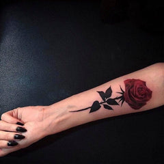 Waterproof Temporary Tattoo Sticker Hand Drawn Rose Design Body Art Fake Tattoo Flash Tattoo Arm Female Male