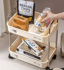 Yickyue 2/3/4 Layers Modern Trolley Rack Kitchen Vegetable Seasoning Bottle Storage Rack Living Room Snacks Sundry Organizer