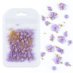 5g Acrylic Flower Nail Art Decoration Mixed Size White Rhinestones Silver Gem Manicure Tool Accessories For DIY Nail Design