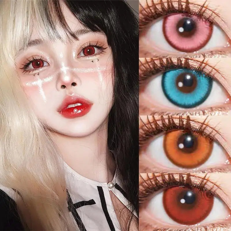YICKYUE  -  2pcs Graded Colored Contact Lenses JeweLens Anime Cosplay Softlens 14.2mm