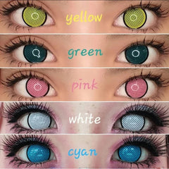 YICKYUE  -  1 Pair Anime Cosplay Contacts Lenses Color Contact Lenses Anime lenses Red Lens White Lenses Anime Accessories Pink Lenses