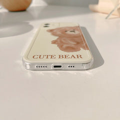 INS bear phone case for iphone 11 12 pro max mini 7 8 plus se  xsmax x xr soft silicone cute cartoon bears cover capa shell