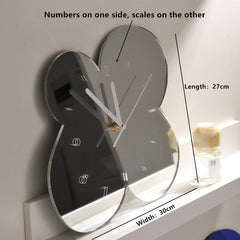 Yickyue CuteLife Ins Flower Mirror Acrylic Wall Clock Modern Design Home Decoration Kitchen Clock Bedroom Industrial Digital Table Clock