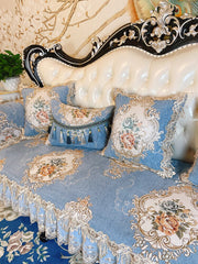 European Lace Sofa Cover Recliner Chair Cover High-grade Anti-slip Modern Four Seasons Universal L-shape Leather Sofa Cushion