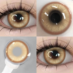 YICKYUE  Cosplay Green Colored Contact Lenses 2pcs Crazy Contact Lenses Anime Rad Eye Lenses Halloween Beauty Makeup Lens