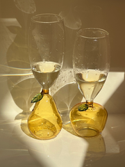 YICKYUE  -  Creative Fruit Cup Apple Pear Shape Glass Wine Cup Cute Champagne Cup Fun Wine Cup Decorative Decoration Water Cup Beer Glass