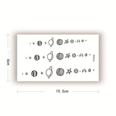 Waterproof Temporary Tattoo Sticker Planet Tattoo Women Men Body Art Arm Waist Fake Tattoo