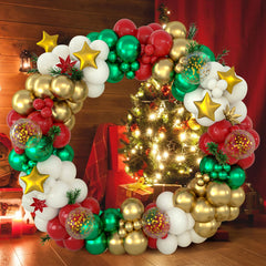 YICKYUE  -  Christmas Balloon Garland Arch Kit Merry Christmas Decoration For Home 2023 Cristmas Balloons Xmas Gifts New Year Baloon