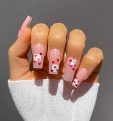 Press On Nails with Daisy Rhinestone design Coffin False Nails Stick-on nails Full Cover Fake Nails Tips French Beauty Nail Tips