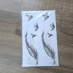 YICKYUE  -  Swallow Feather Herbal Juice Temporary Tattoo Stickers Arm Waterproof Non-reflective Cool Fake Tattoo Lasting Art for Men Women
